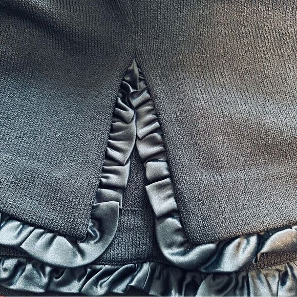 Toula Black Wool Blend Knit Straight Ruffled Skirt Sz6 - Picture 3 of 10